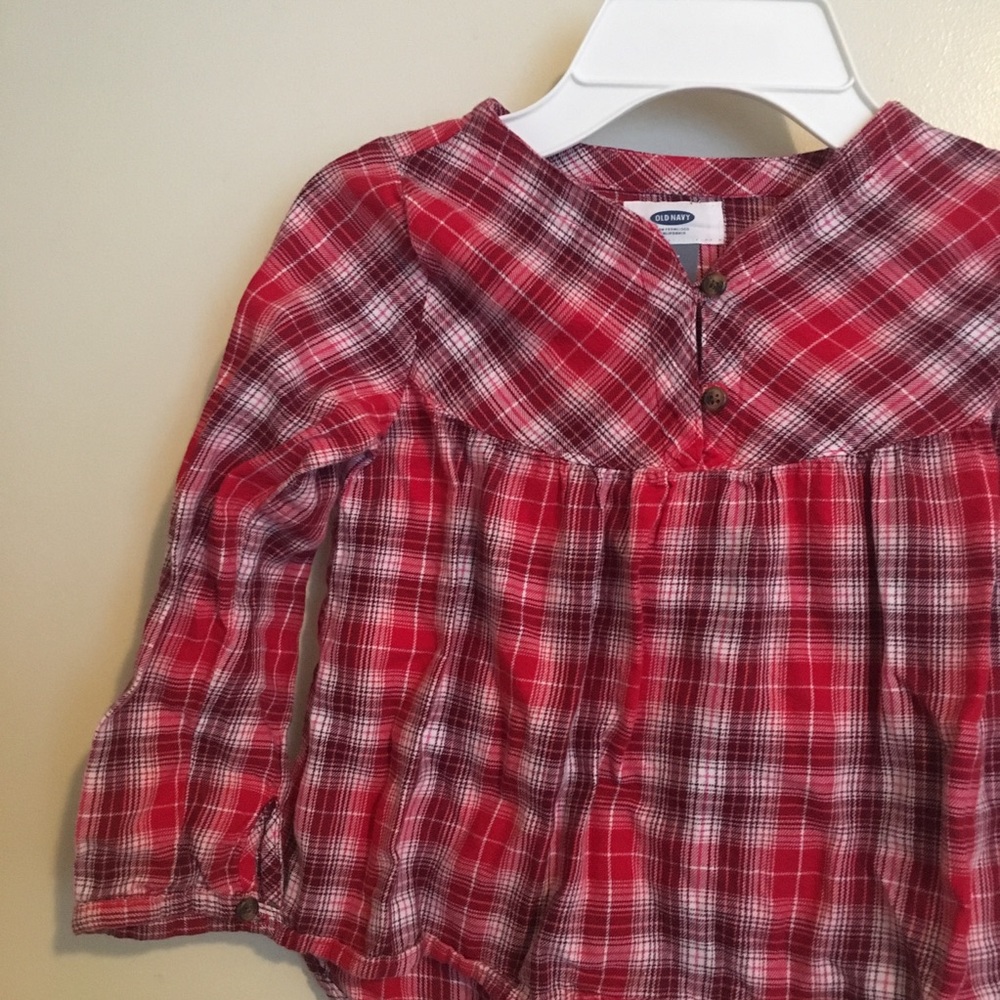 Girls red plaid top